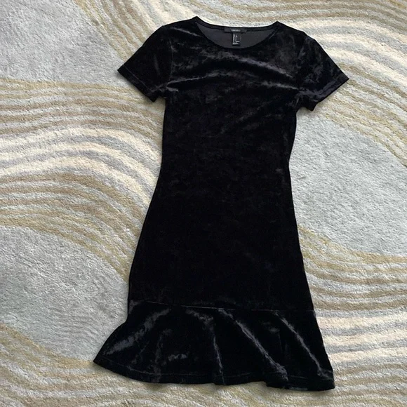 Vintage | Dresses | Vintage Forever 2 Crushed Velvet Black Mini Dress Drop  Waist Small | Poshmark